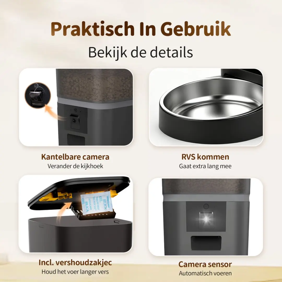 Photonspace Automatische Voerbak 6L - HD Camera & Audio - Zwart - afbeelding 6 van 6