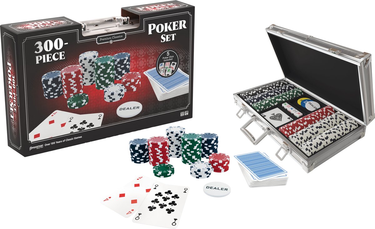 Goliath Classics Poker Set 300 Fiches - 300 Chips Pokerset - Aluminium Koffer - Pokeren - Gezelschapsspel
