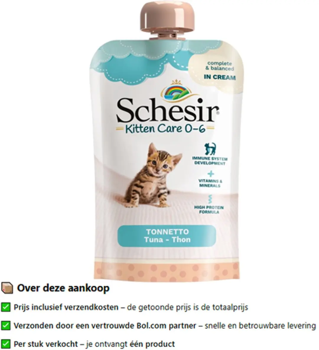Schesir Kitten Tonijn in Cream 150g