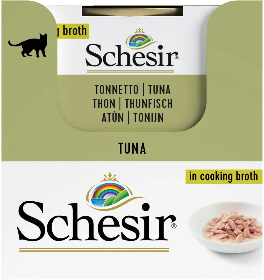 Schesir Gekookte Tonijn Kattenvoer 70g - 14 Stuks