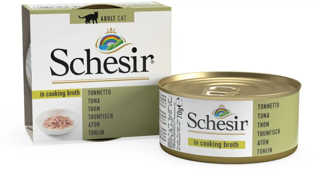 Schesir Gekookte Tonijn Kattenvoer 70g - 14 Stuks