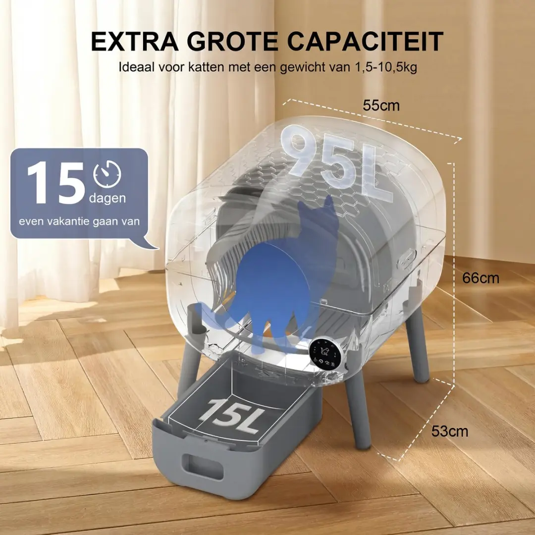 Photonspace NEO_B Zelfreinigende Kattenbak 95L - Wit