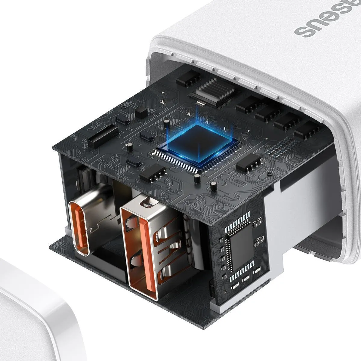 Baseus CCXJ-B02 Compact Oplader 20W - USB A & C - Wit