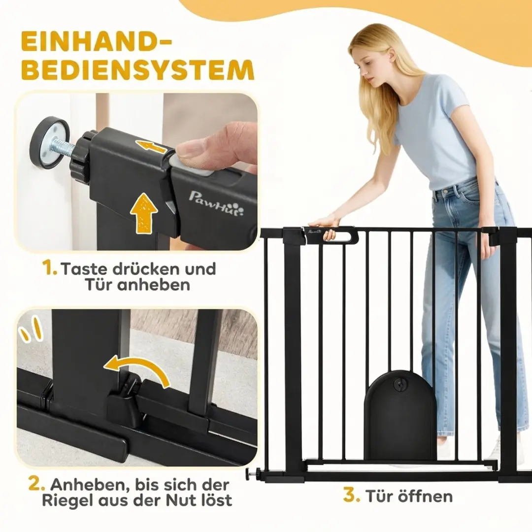 Pawhut Hondenhek ABS 75-103cm x 2B x 76cm - Zwart