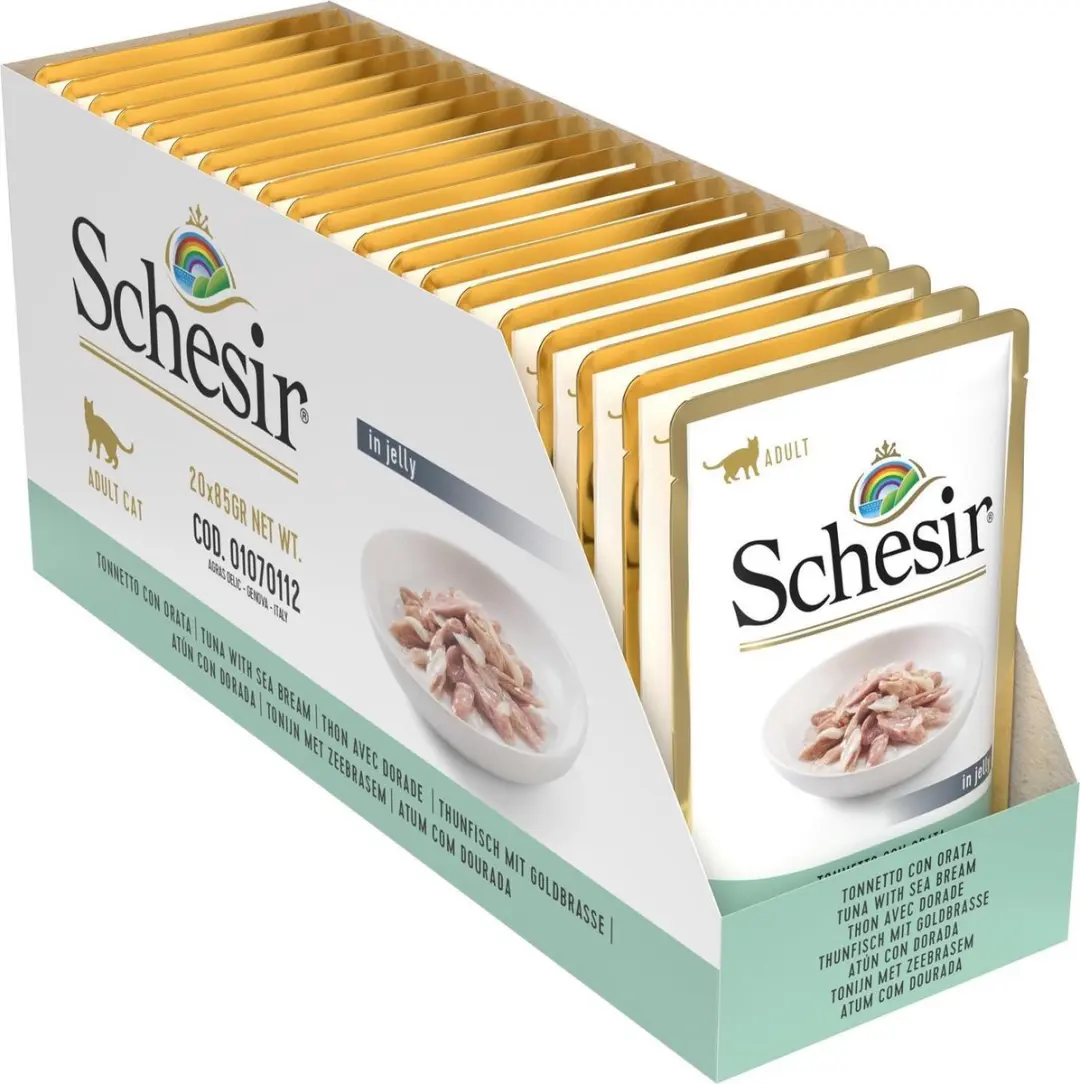 Schesir Kattenvoer Tonijn & Zeebrasem in Gelei 85g - afbeelding 6 van 6