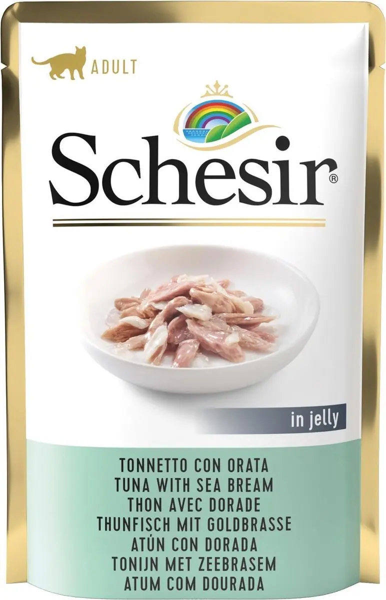 Schesir Kattenvoer Tonijn & Zeebrasem in Gelei 85g