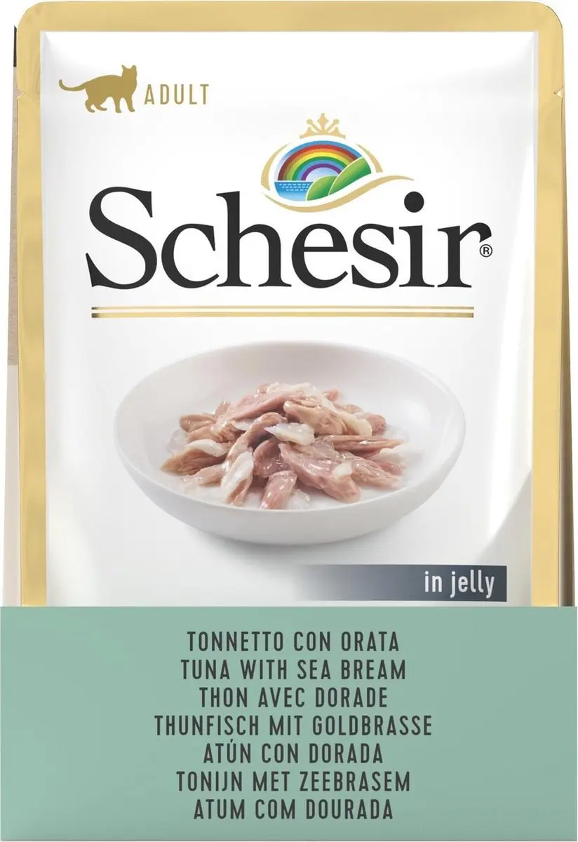 Schesir Kattenvoer Tonijn & Zeebrasem in Gelei 85g