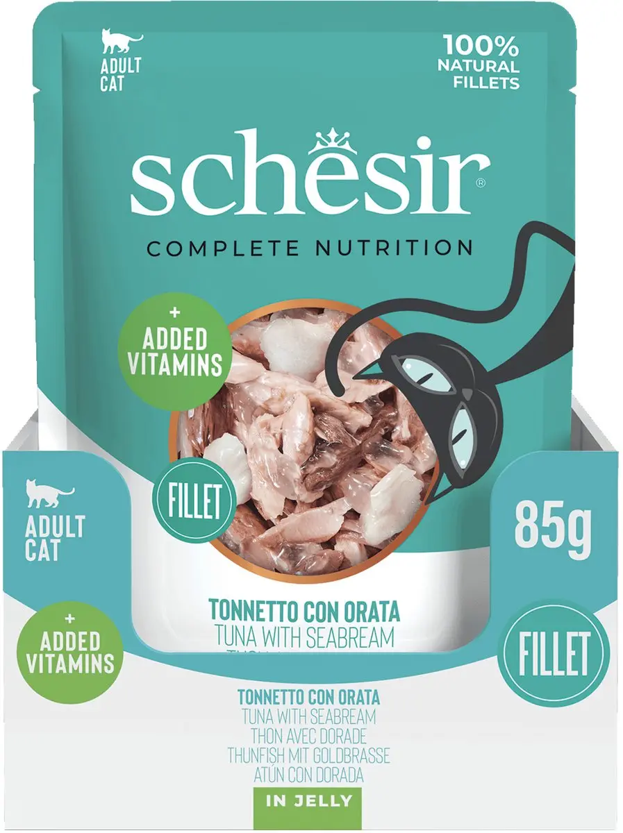 Schesir Kattenvoer Tonijn & Zeebrasem in Gelei 85g