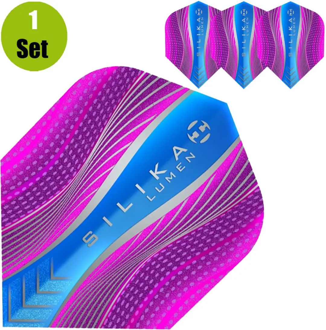 Harrows Silika Lumen Round NO6 Dart Flights HF5119 - 3 Stuks - Blauw/Rozig