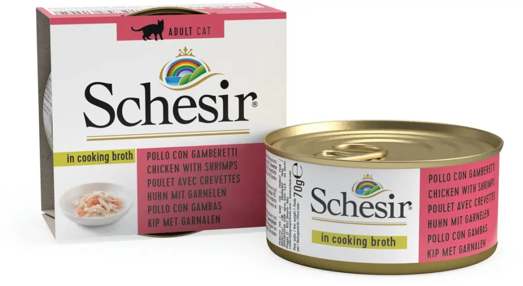 Schesir Kat Kip/Garnalen 70g - 14 Stuks
