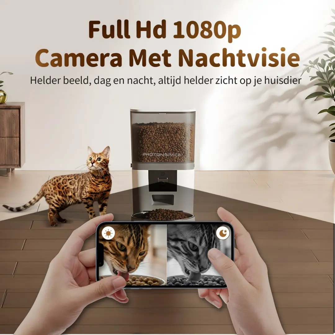 Photonspace Automatische Voerbak 6L - HD Camera & Audio - Wit