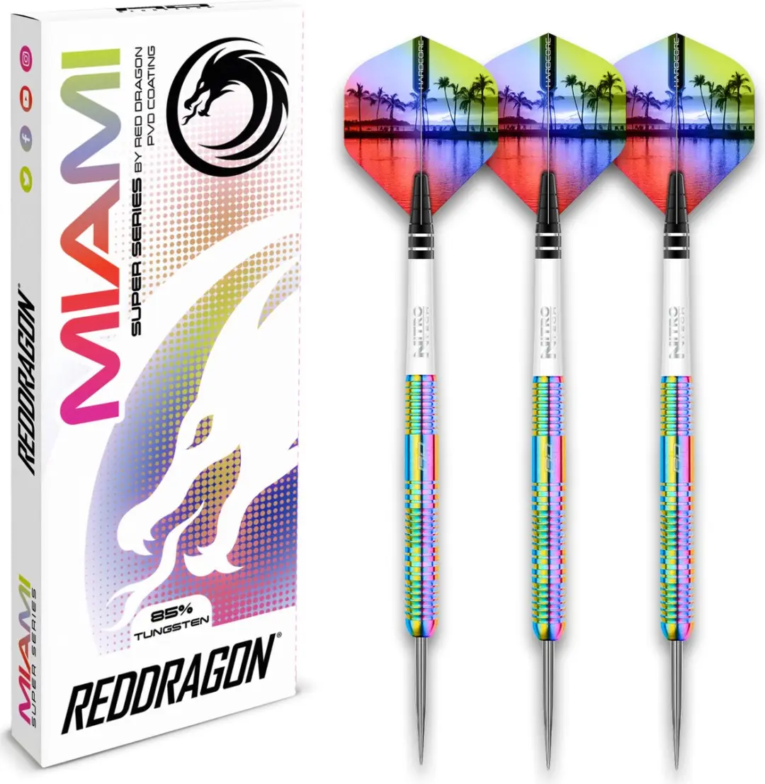 Red Dragon Miami 85% Dartpijlen RDD2579 - 3 Stuks - Rainbow