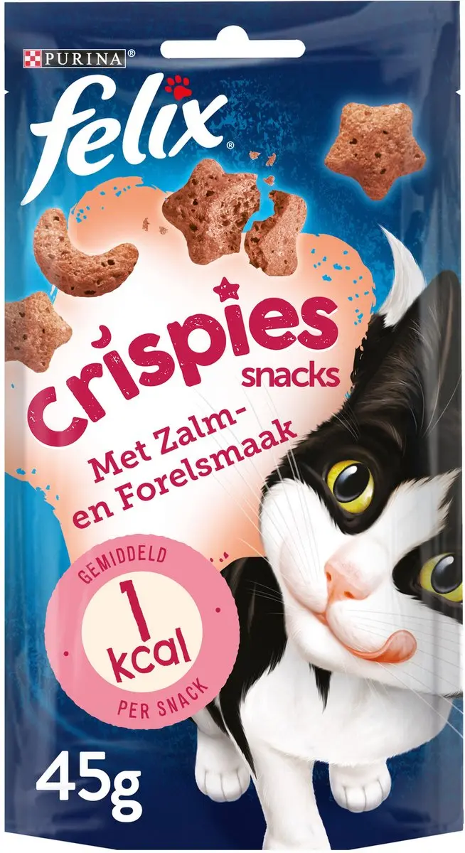 Felix Crispies Zalm-Forel Kattensnack 48g