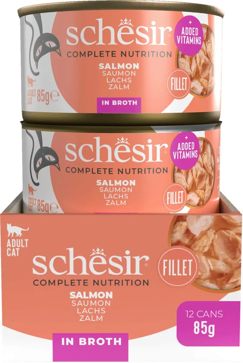 Schesir Kat Zalm Naturel 85g - 14 Stuks