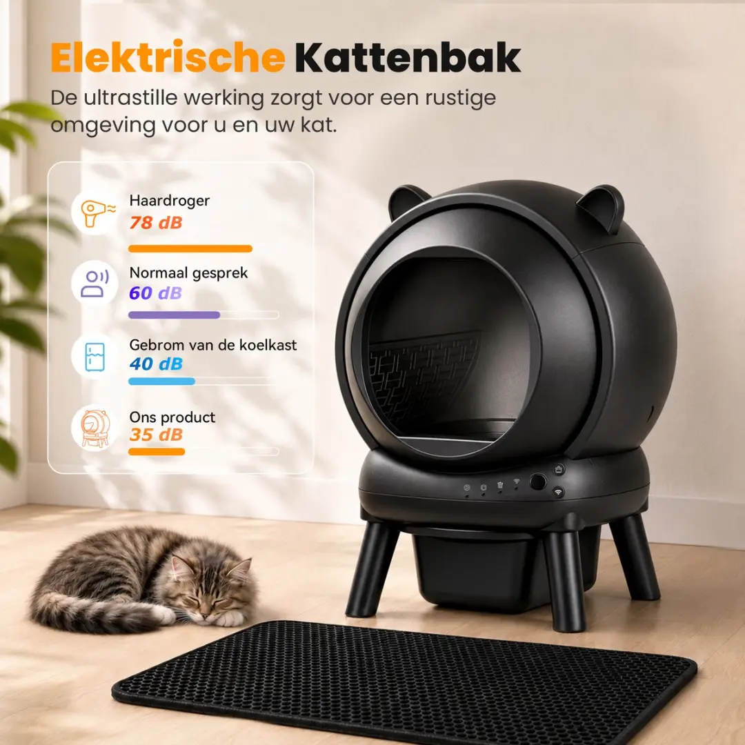 Photonspace Automatische Kattenbak 65L - Zwart - afbeelding 6 van 6