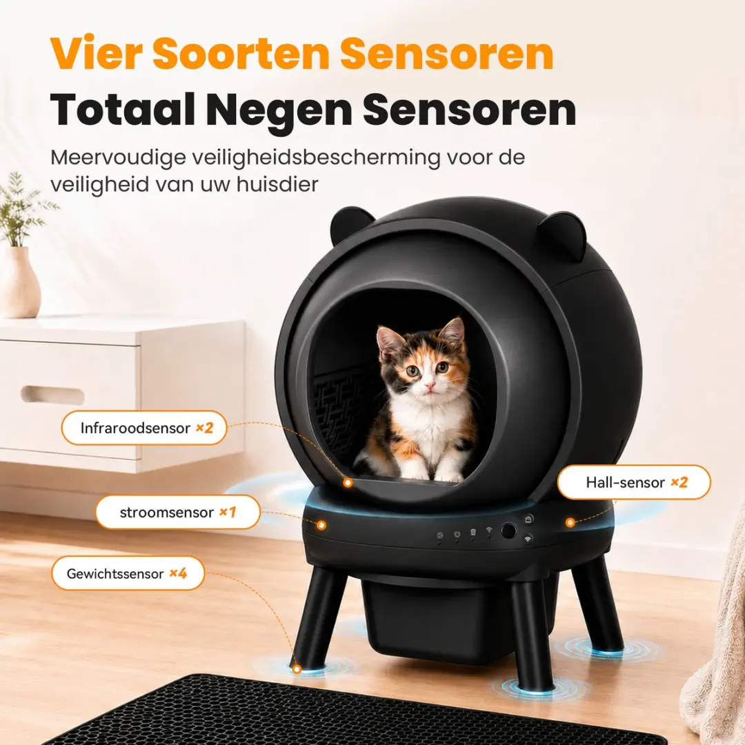 Photonspace Automatische Kattenbak 65L - Zwart