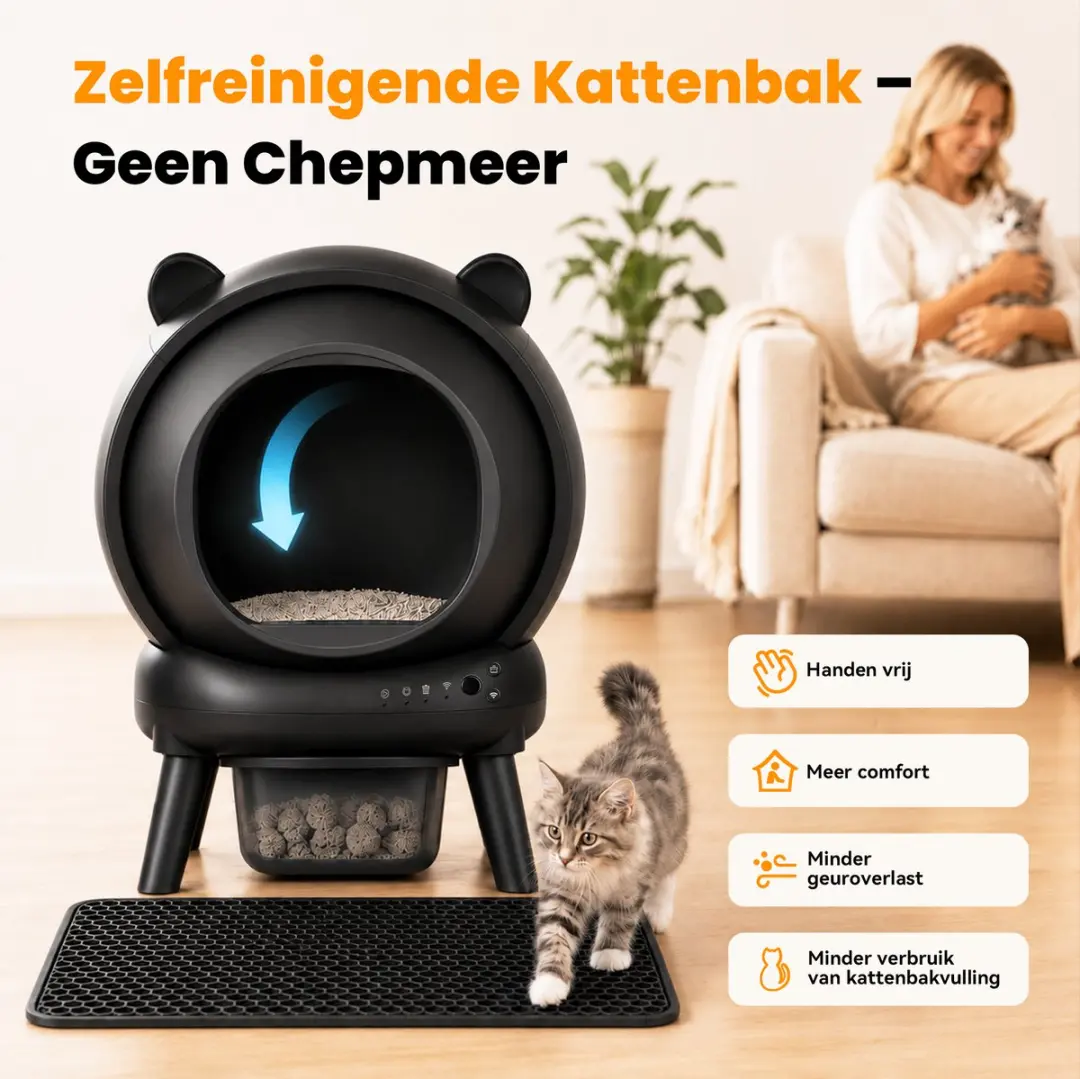 Photonspace Automatische Kattenbak 65L - Zwart