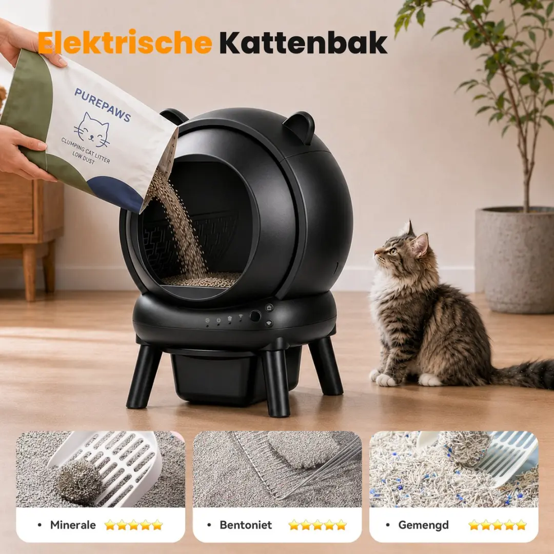 Photonspace Automatische Kattenbak 65L - Zwart