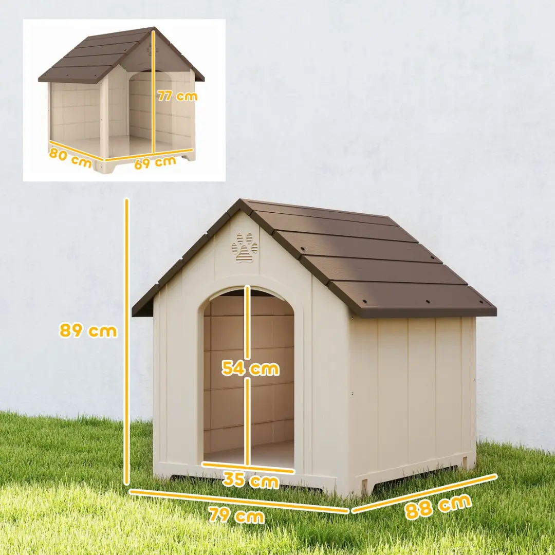 Pawhut Hondenhok 88x79x89cm - Beige