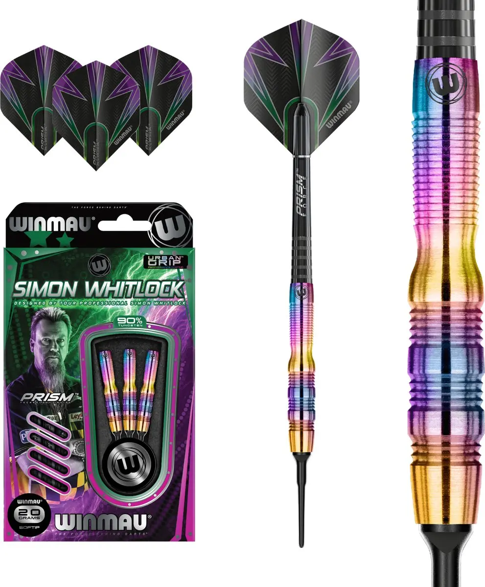 Winmau Simon Whitlock Rainbow 90% Soft Tip Darts