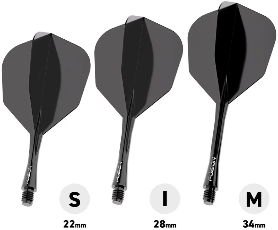 Winmau Fusion Solid Black NO6 Dart Flights - 3 Stuks