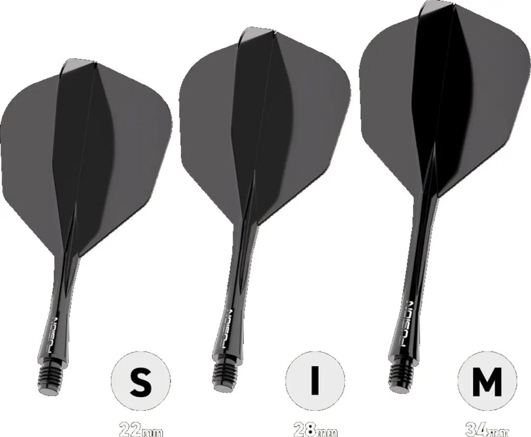 Winmau Fusion Solid Black NO6 Dart Flights - 3 Stuks