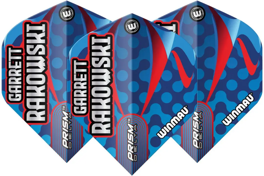 Winmau Prism Delta Garrett Rakowski Dart Flights - 3 Stuks - Blauw/Rood