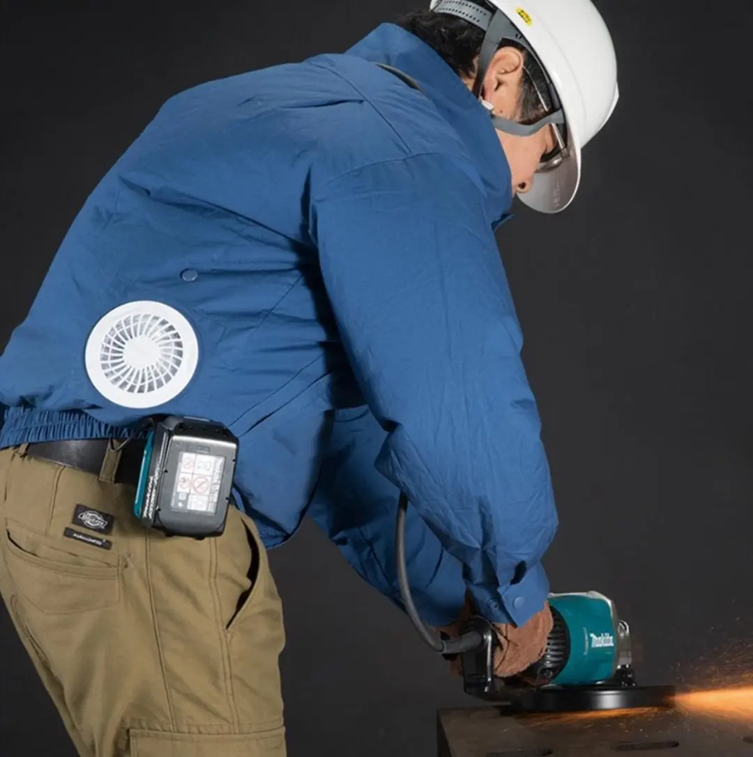 Makita DFJ304ZL Accu-airco-jas 12V max - Maat L - Zilver