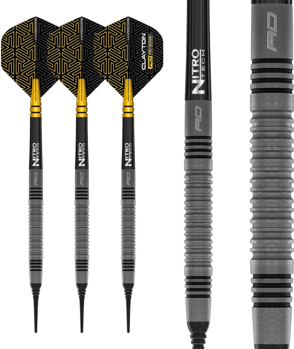 Red Dragon Jonny Clayton Oxide Edition Darts 3 Stuks - Goud/Zwart - afbeelding 6 van 6