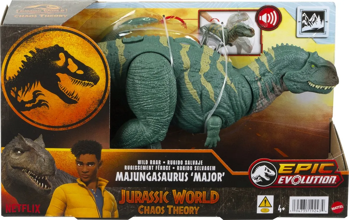Mattel Jurassic World Epic Evolution Wild Roar Majungasaurus Action Figuur - Multi - afbeelding 2 van 6