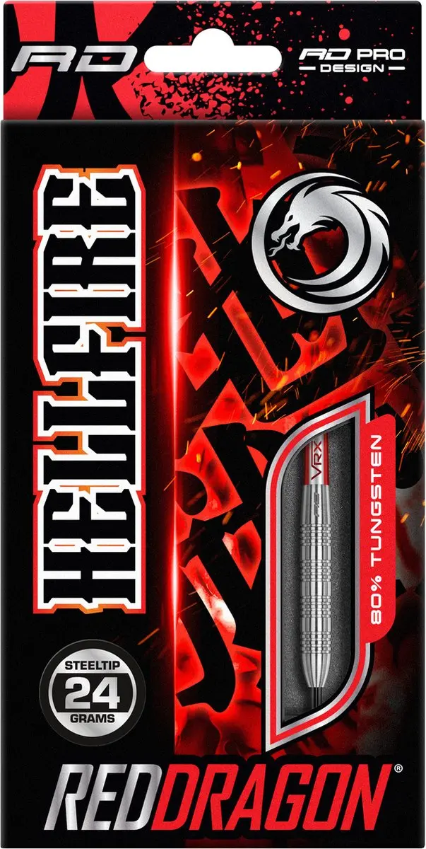 Red Dragon Hell Fire B 80% Dartpijlen - 3 Stuks - Zilver