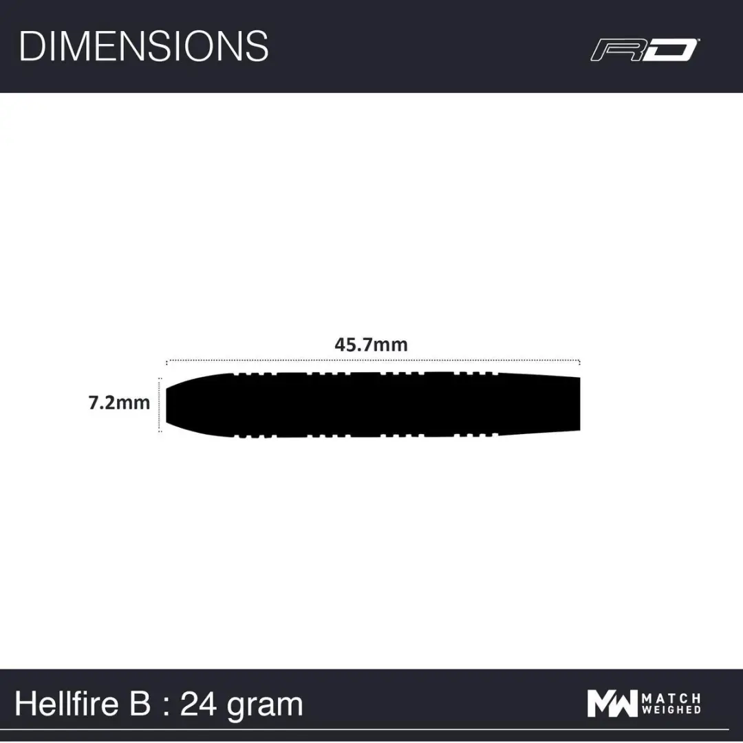 Red Dragon Hell Fire B 80% Dartpijlen - 3 Stuks - Zilver