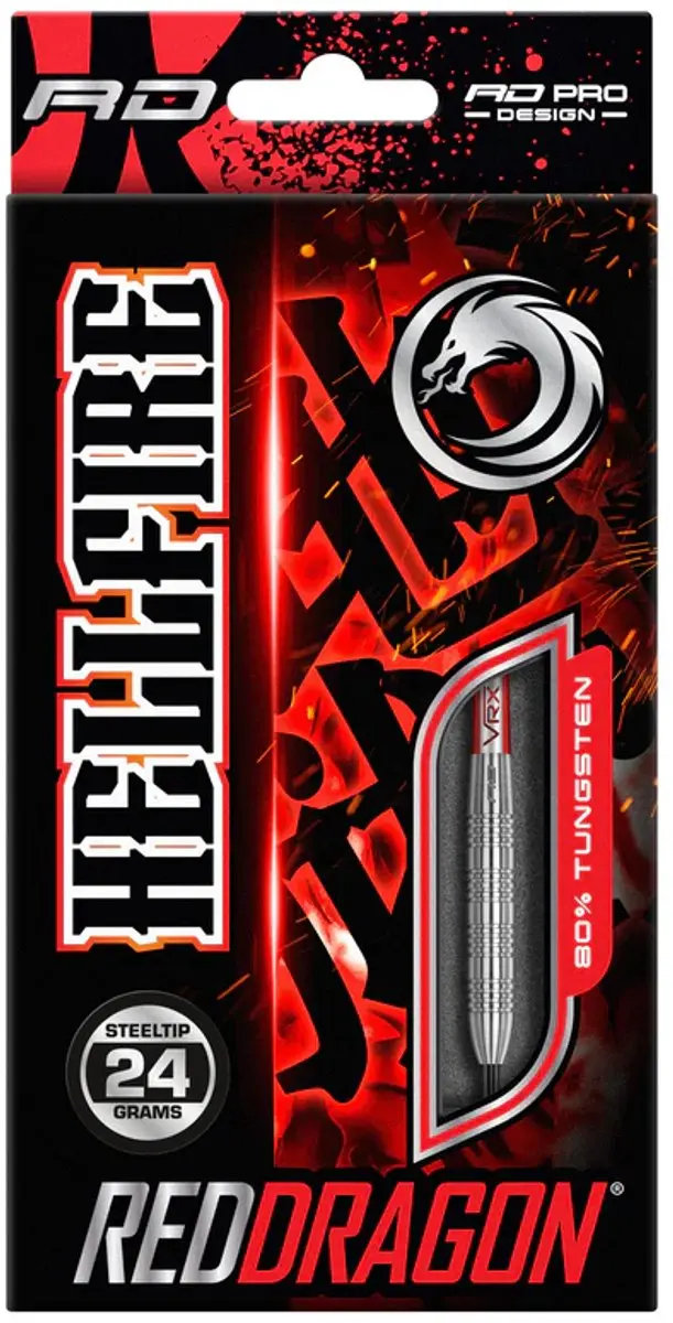 Red Dragon Hell Fire B 80% Dartpijlen - 3 Stuks - Zilver