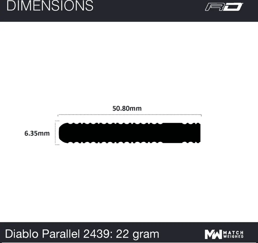Winmau Diablo Parallel Dartpijlen 3 Stuks - Rood/Zilver