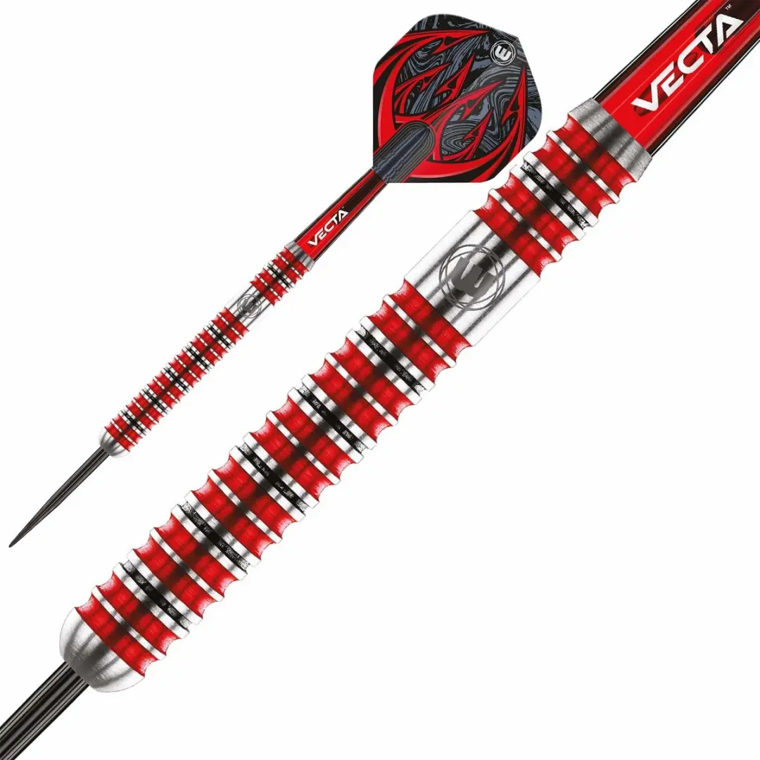 Winmau Diablo Parallel Dartpijlen 3 Stuks - Rood/Zilver