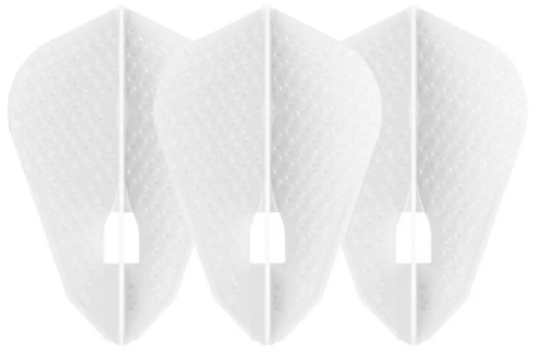 L-Style Champagne L9D Dimple Fantail Witte Dartvleugels FP4902 - 3 Stuks