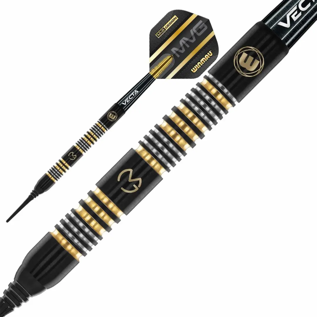 Winmau Michael van Gerwen Trilogy 90% Soft Tip Darts - 3 Stuks - Zwart/Goud/Zilver