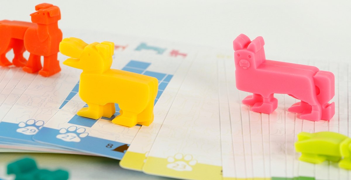 999 Games - Dog Pile - Breinbreker - Puzzelstukjes in de vorm van Honden! - Stimuleert het ruimtelijk inzicht - Educatief spel - Dierenpuzzel - Solo spel - Klein cadeautje