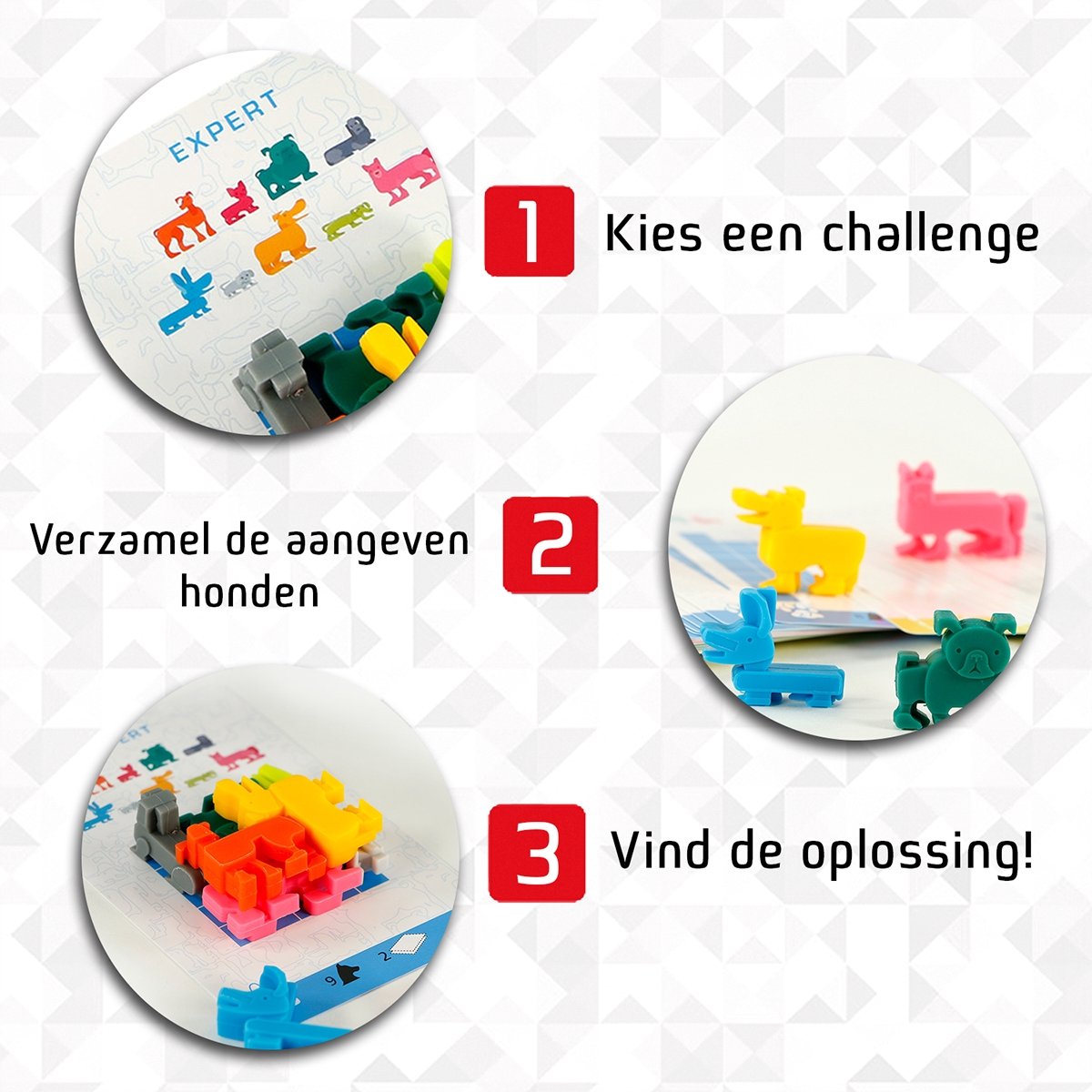 999 Games - Dog Pile - Breinbreker - Puzzelstukjes in de vorm van Honden! - Stimuleert het ruimtelijk inzicht - Educatief spel - Dierenpuzzel - Solo spel - Klein cadeautje