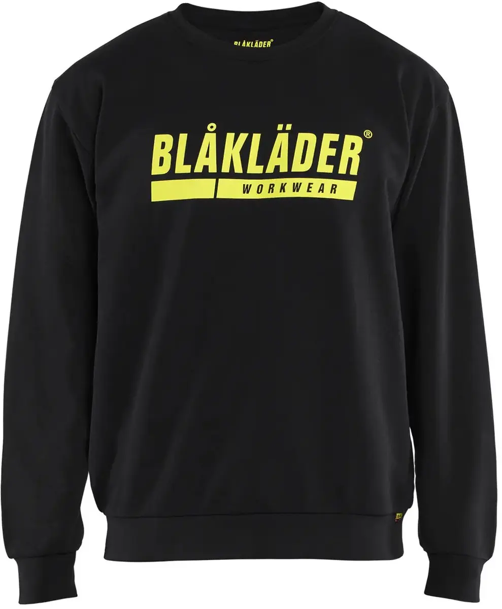Blåkläder Ample Sweatshirt XL - Zwart met gele fluo