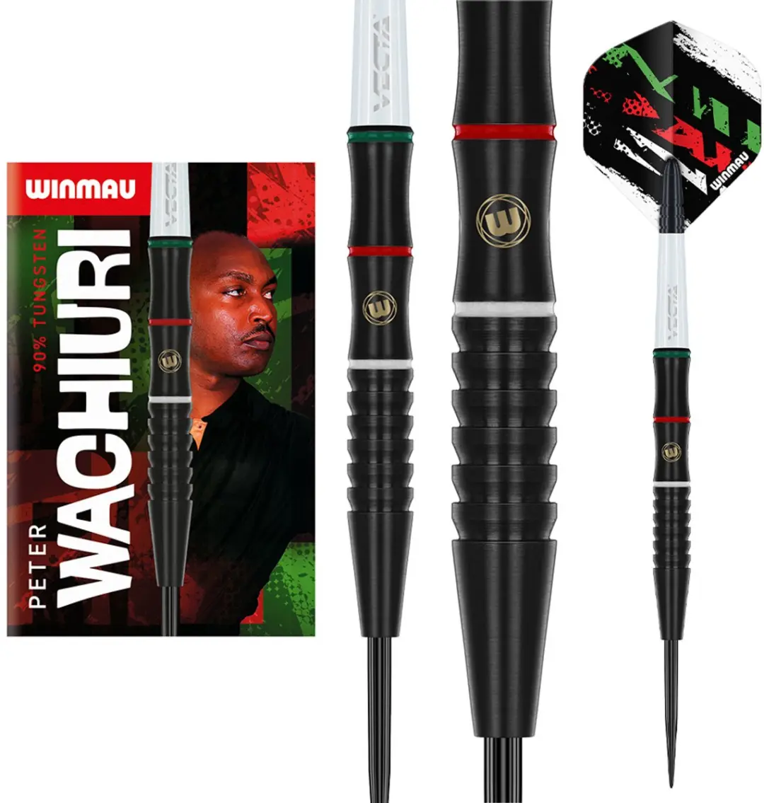 Winmau Peter Wachiuri Dartpijlen - 3 Stuks - Rood/Wit/Zwart
