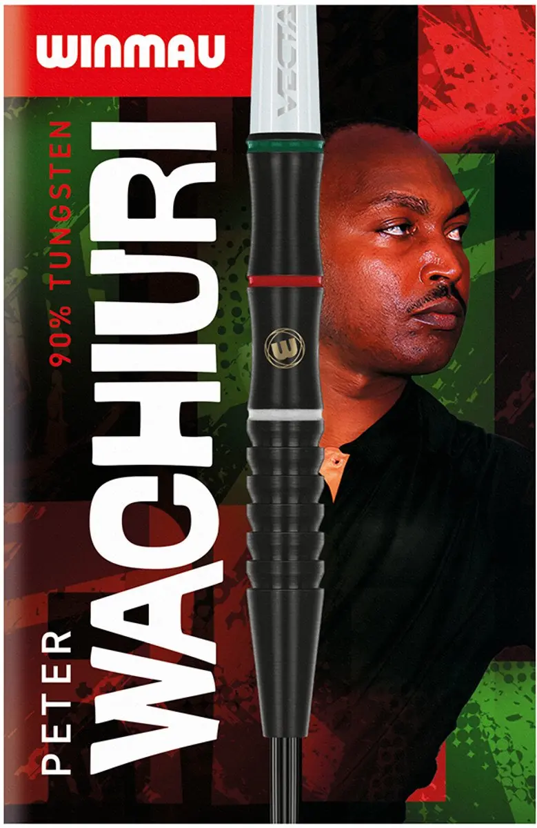 Winmau Peter Wachiuri Dartpijlen - 3 Stuks - Rood/Wit/Zwart
