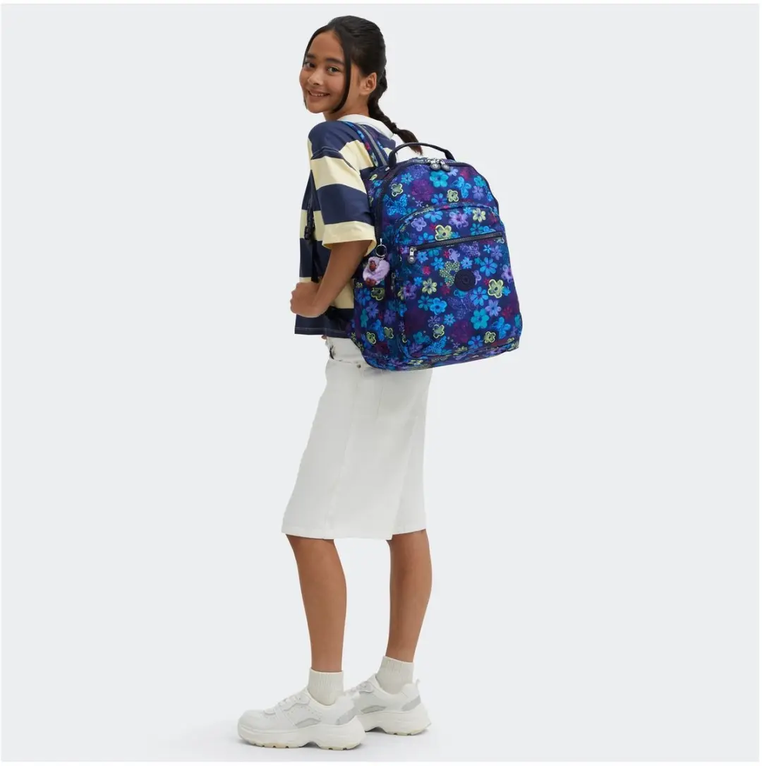 Kipling Seoul Lap Rugzak 15 inch - Dark Flower Stamp