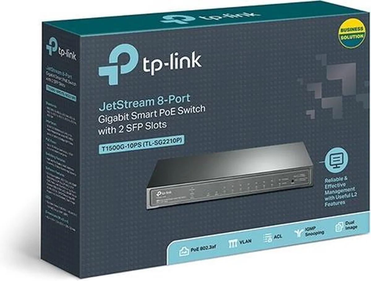 TP-Link TL-SG2210P Netwerk Switch 8x PoE - 20 Gbps