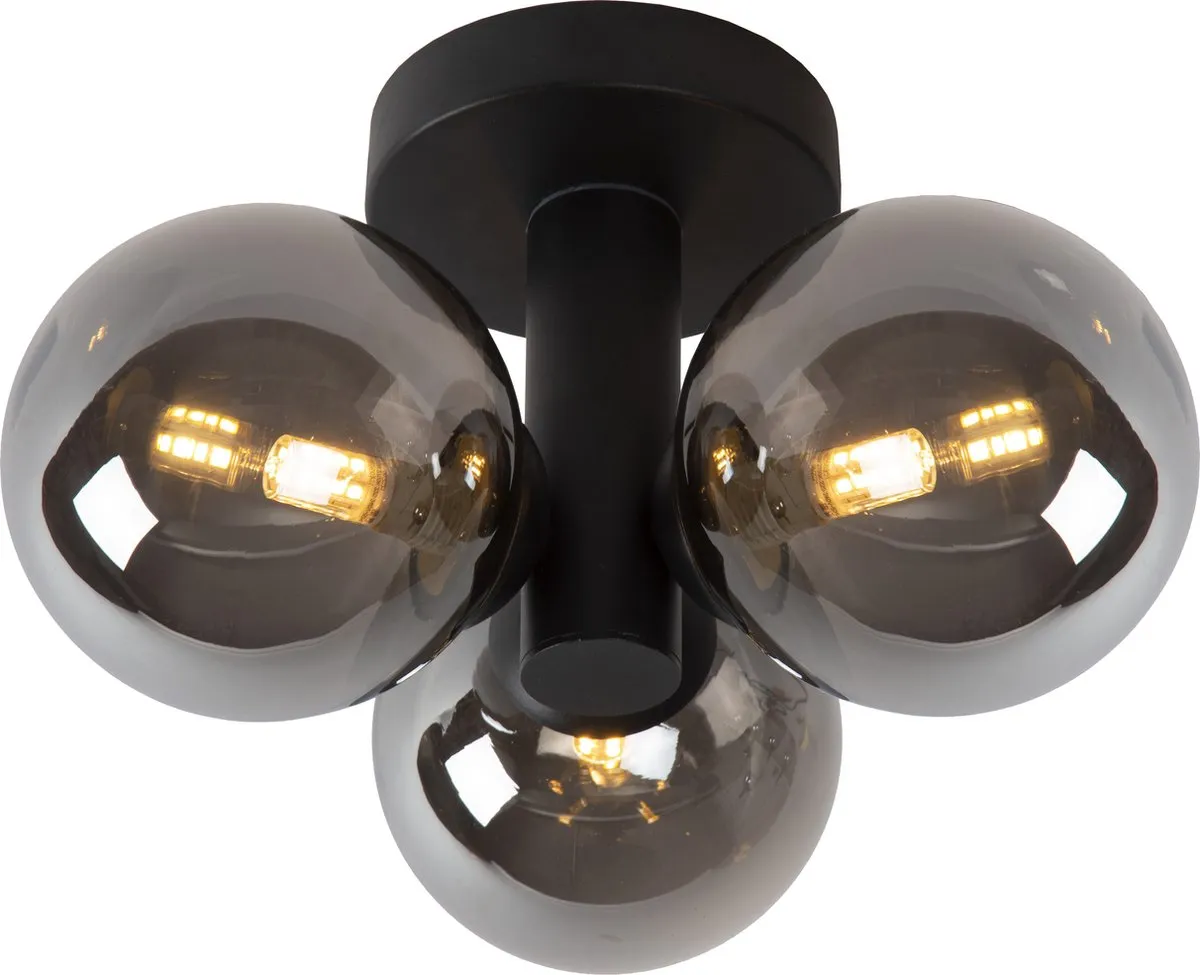 Lucide TRUDY Plafondlamp Badkamer - 3xG9 Ø28cm Zwart