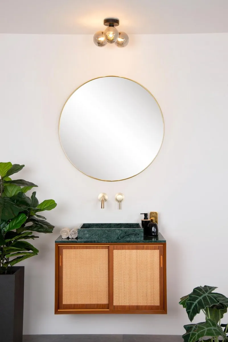 Lucide TRUDY Plafondlamp Badkamer - 3xG9 Ø28cm Zwart