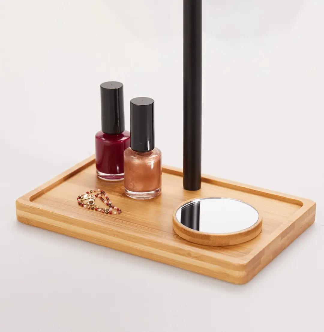 Lanaform Bamboo Mirror Make-up Spiegel - Oplaadbaar - 15,5 cm - Zwart - afbeelding 6 van 6