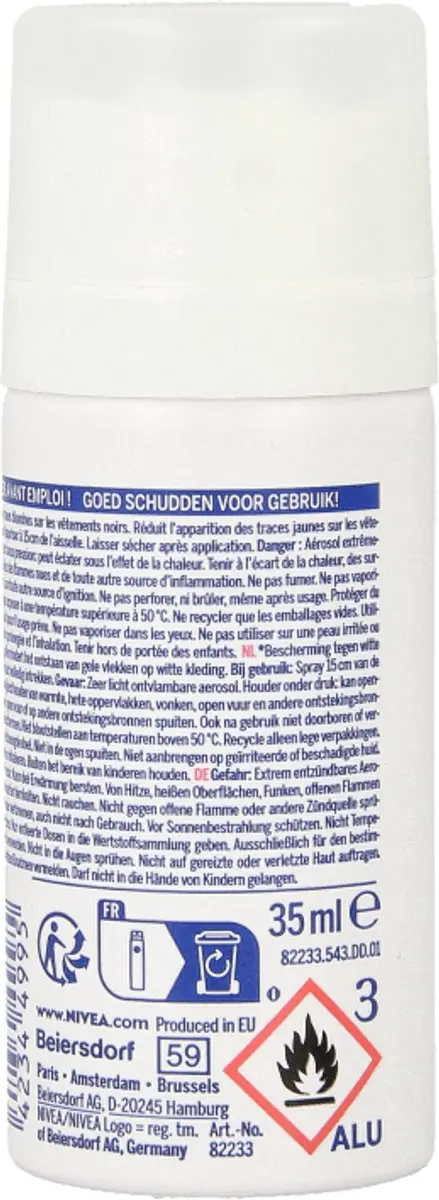 NIVEA Mini Deo Black & White Invisible 35ml - 48 Stuks