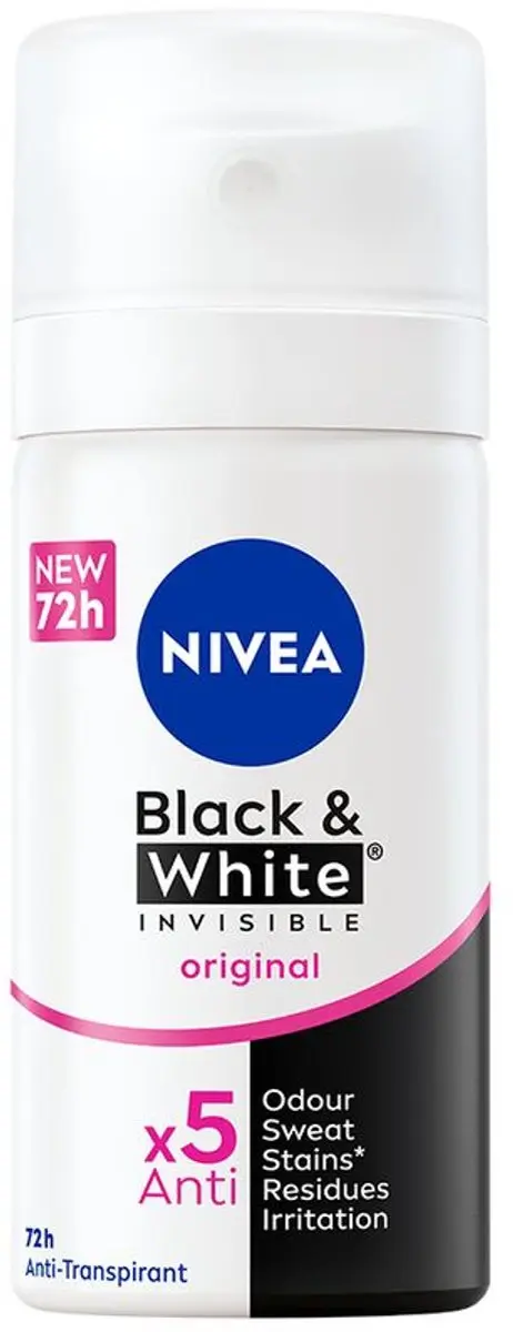 NIVEA Mini Deo Black & White Invisible 35ml - 48 Stuks