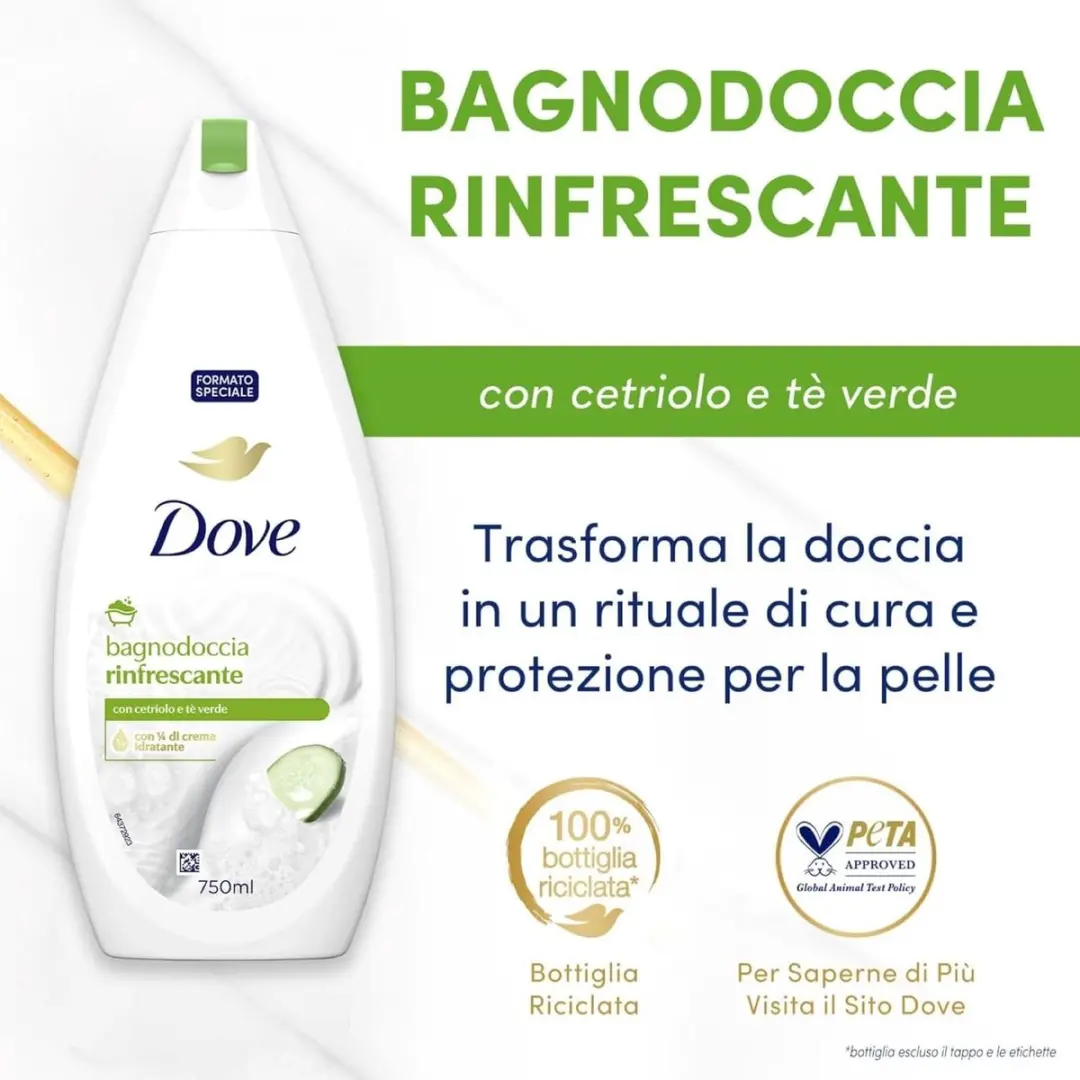 Dove Verfrissend Doucheschuim Komkommer & Groene Thee 750ml